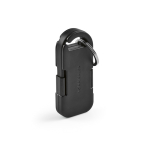 Carregador portátil porta-chaves ultracompacto em plástico reciclado 1.000mAh cor preto