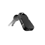 Carregador portátil porta-chaves ultracompacto em plástico reciclado 1.000mAh cor preto quarta vista 