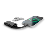 Carregador portátil porta-chaves ultracompacto em plástico reciclado 1.000mAh cor preto quinta vista 