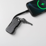 Carregador portátil porta-chaves ultracompacto em plástico reciclado 1.000mAh cor preto sexta vista 