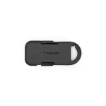 Carregador portátil porta-chaves ultracompacto em plástico reciclado 1.000mAh cor preto vista frontal 