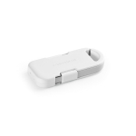 Carregador portátil porta-chaves ultracompacto em plástico reciclado 1.000mAh cor branco segunda vista