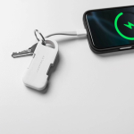 Carregador portátil porta-chaves ultracompacto em plástico reciclado 1.000mAh cor branco sexta vista 