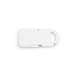 Carregador portátil porta-chaves ultracompacto em plástico reciclado 1.000mAh cor branco vista traseira 