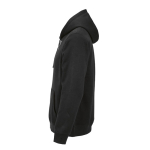 Sweatshirt unissexo com capuz em algodão orgânico 300 g/m² cor preto terceira vista 