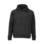 Sweatshirt unissexo com capuz em algodão orgânico 300 g/m² cor preto vista frontal 