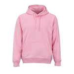 Sweatshirt unissexo com capuz em algodão orgânico 300 g/m² cor cor-de-rosa vista frontal 