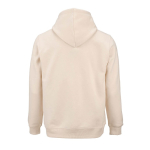 Sweatshirt unissexo com capuz em algodão orgânico 300 g/m² cor bege vista traseira 