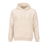 Sweatshirt unissexo com capuz em algodão orgânico 300 g/m² cor bege vista frontal 