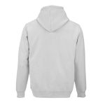 Sweatshirt unissexo com capuz em algodão orgânico 300 g/m² cor cinzento-claro vista traseira 