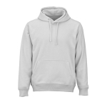 Sweatshirt unissexo com capuz em algodão orgânico 300 g/m² cor cinzento-claro vista frontal 