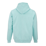 Sweatshirt unissexo com capuz em algodão orgânico 300 g/m² cor verde-claro vista traseira 