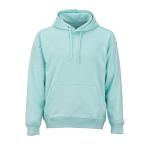 Sweatshirt unissexo com capuz em algodão orgânico 300 g/m² cor verde-claro vista frontal 