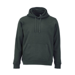 Sweatshirt unissexo com capuz em algodão orgânico 300 g/m² cor verde-escuro vista frontal 