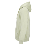 Sweatshirt unissexo com capuz em algodão orgânico 300 g/m² cor verde pastel terceira vista 