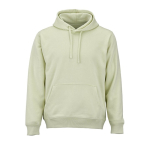 Sweatshirt unissexo com capuz em algodão orgânico 300 g/m² cor verde pastel vista frontal 