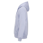 Sweatshirt unissexo com capuz em algodão orgânico 300 g/m² cor azul pastel terceira vista 