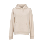 Sweatshirt com capuz de algodão orgânico para senhora 300 g/m² Bondi cor bege vista frontal 