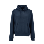 Sweatshirt com capuz de algodão orgânico para senhora 300 g/m² Bondi cor azul-marinho vista frontal 