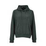 Sweatshirt com capuz de algodão orgânico para senhora 300 g/m² Bondi cor verde-escuro vista frontal 