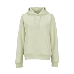 Sweatshirt com capuz de algodão orgânico para senhora 300 g/m² Bondi cor verde pastel vista frontal 