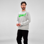 Sweatshirt unissexo de algodão orgânico em felpa escovada 300 g/m² Waikiki cor cinzento-claro quarta vista ambiente