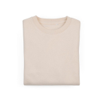 Sweatshirt de mulher em algodão orgânico com gola redonda 300 g/m² Waikiki cor bege segunda vista frontal 