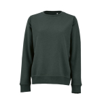 Sweatshirt de mulher em algodão orgânico com gola redonda 300 g/m² Waikiki cor verde-escuro vista frontal 