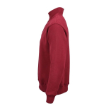 Sweatshirt unissexo em algodão orgânico com fecho 1/4 340g/m² Malibu cor bordeaux terceira vista 