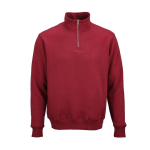 Sweatshirt unissexo em algodão orgânico com fecho 1/4 340g/m² Malibu cor bordeaux vista frontal 