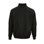 Sweatshirt unissexo em algodão orgânico com fecho 1/4 340g/m² Malibu cor preto vista traseira 