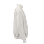 Sweatshirt unissexo em algodão orgânico com fecho 1/4 340g/m² Malibu cor branco segunda vista