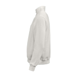 Sweatshirt unissexo em algodão orgânico com fecho 1/4 340g/m² Malibu cor branco terceira vista 