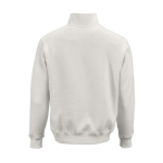 Sweatshirt unissexo em algodão orgânico com fecho 1/4 340g/m² Malibu cor branco vista traseira 