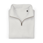 Sweatshirt unissexo em algodão orgânico com fecho 1/4 340g/m² Malibu cor branco segunda vista frontal 