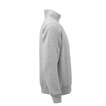Sweatshirt unissexo em algodão orgânico com fecho 1/4 340g/m² Malibu cor cinzento mesclado segunda vista