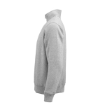 Sweatshirt unissexo em algodão orgânico com fecho 1/4 340g/m² Malibu cor cinzento mesclado terceira vista 