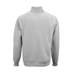 Sweatshirt unissexo em algodão orgânico com fecho 1/4 340g/m² Malibu cor cinzento mesclado vista traseira 