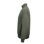 Sweatshirt unissexo em algodão orgânico com fecho 1/4 340g/m² Malibu cor verde militar terceira vista 