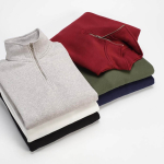 Sweatshirt unissexo em algodão orgânico com fecho 1/4 340g/m² Malibu