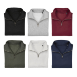 Sweatshirt unissexo em algodão orgânico com fecho 1/4 340g/m² Malibu