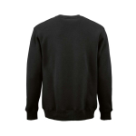 Sweatshirt unissexo em algodão orgânico com gola redonda 340 g/m² Nazaré cor preto vista traseira 