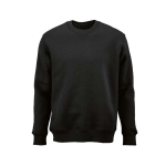 Sweatshirt unissexo em algodão orgânico com gola redonda 340 g/m² Nazaré cor preto vista frontal 