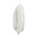 Sweatshirt unissexo em algodão orgânico com gola redonda 340 g/m² Nazaré cor branco terceira vista 