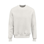 Sweatshirt unissexo em algodão orgânico com gola redonda 340 g/m² Nazaré cor branco vista frontal 