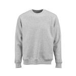 Sweatshirt unissexo em algodão orgânico com gola redonda 340 g/m² Nazaré cor cinzento mesclado vista frontal 
