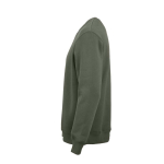 Sweatshirt unissexo em algodão orgânico com gola redonda 340 g/m² Nazaré cor verde militar terceira vista 