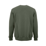 Sweatshirt unissexo em algodão orgânico com gola redonda 340 g/m² Nazaré cor verde militar vista traseira 