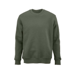 Sweatshirt unissexo em algodão orgânico com gola redonda 340 g/m² Nazaré cor verde militar vista frontal 