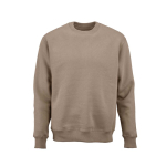 Sweatshirt unissexo em algodão orgânico com gola redonda 340 g/m² Nazaré cor castanho-claro vista frontal 